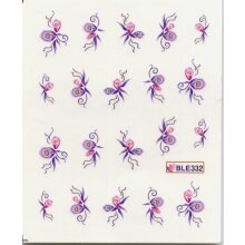 Decal - Blüten violett/pink (BLE332)