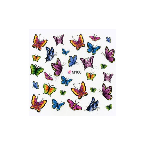 Decal -  Schmetterlinge violett/blau/grün/  (M100)