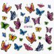 Decal -  Schmetterlinge violett/blau/grün/  (M100)