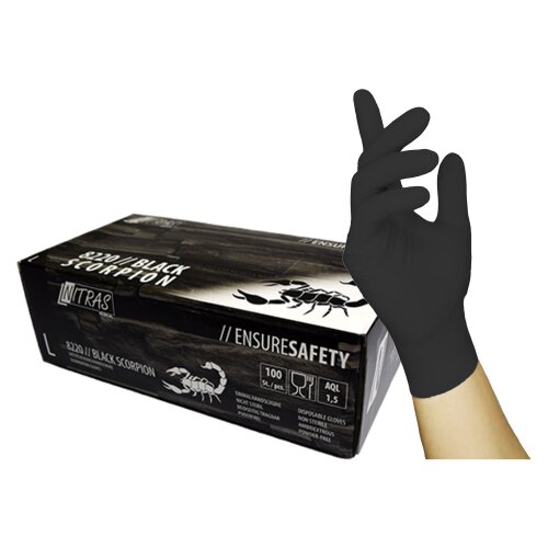 Free from 25€ order value - Latex Glove, black Size.S