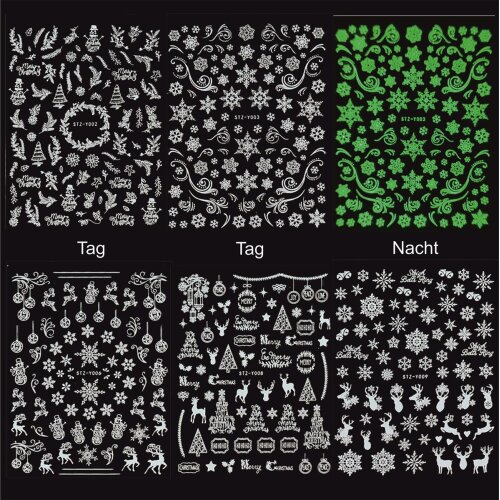 Xmas sticker - night glowing motifs