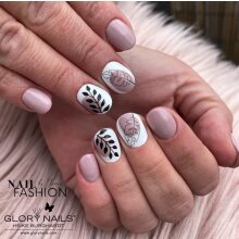 Nail Art Sticker - Black & White Motiv 01