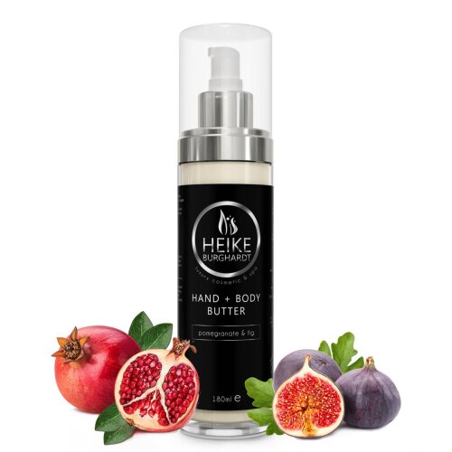 Hand & Body Butter - pomegranate & fig - 240ml - feuchtigkeitsspendende - nichtfettende Körperbutter für Hände, Körper und Füße