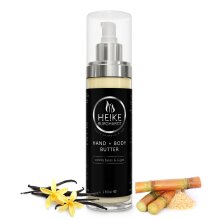 Hand & Body Butter - vanilla bean & sugar - 240ml - feuchtigkeitsspendende - nichtfettende Körperbutter für Hände, Körper und Füße